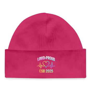LGBTQ Pride 2025 Herzbeat Design - Baby Organic Mütze - hot Pink - Vorne
