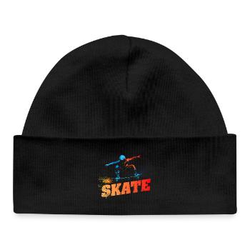 SKATE - Urban-Retro-Design - Baby Organic Mütze - Schwarz - Vorne