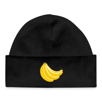 Vier gelbe Bananen im Bund für Fans von Food-Art - Baby Organic Mütze - Schwarz - Vorne