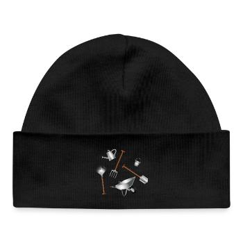 Illustration d’ensemble d’outils de jardin classiques - Bonnet bébé bio - noir - Devant