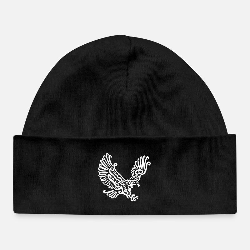 Aigle blanc - Bonnet bébé bio - noir