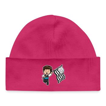 Bretonischer Junge Bretonischer Kostüm Flagge Gwenn ha du - Baby Organic Mütze - hot Pink - Vorne