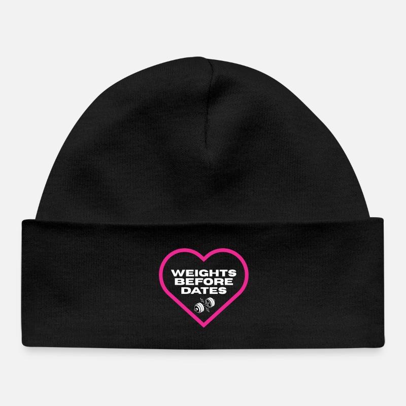Poids avant les dates T-shirt de motivation - Bonnet bébé bio - noir