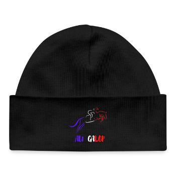 At the GALOP Blue White Red - Baby Organic Beanie - black - Front