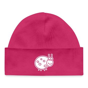 Ladybug – Cute lucky charm garden motif - Baby Organic Beanie - hot pink - Front