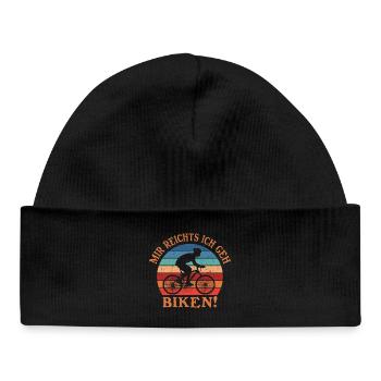 Motif motard rétro coucher de soleil - Bonnet bébé bio - noir - Devant