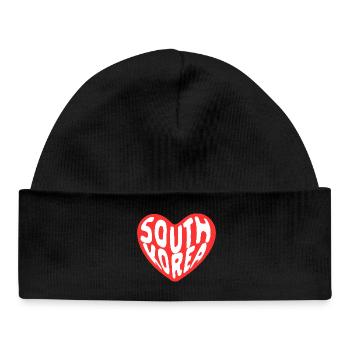 Corée du Sud Heart Design – Love for Korea - Bonnet bébé bio - noir - Devant
