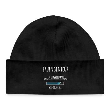 Génie civil Formation Ingénieur civil - Bonnet bébé bio - noir - Devant