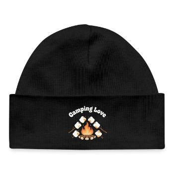 Lagerfeuer Liebe Marshmallows - Baby Organic Mütze - Schwarz - Vorne