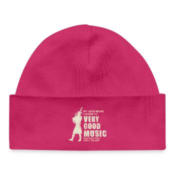 Nachbarn Hören Immer Gute Musik Dudelsack - Baby Organic Beanie - hot pink - Front