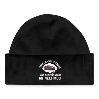 Thinking About My Next Mod Funny Racing Car Quote - Baby Organic Beanie - black - Front