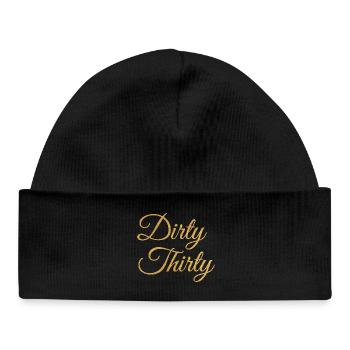 Dirty Thirty Flirty DTF 30. Geburtstag - Baby Organic Mütze - Schwarz - Vorne