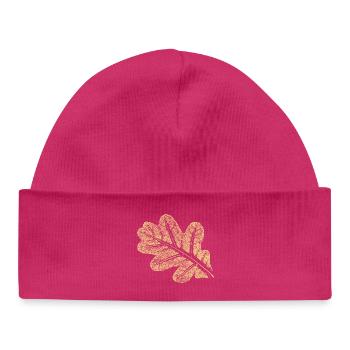 Feuilles - Chêne / Botanique & Nature - Bonnet bébé bio - hot pink - Devant