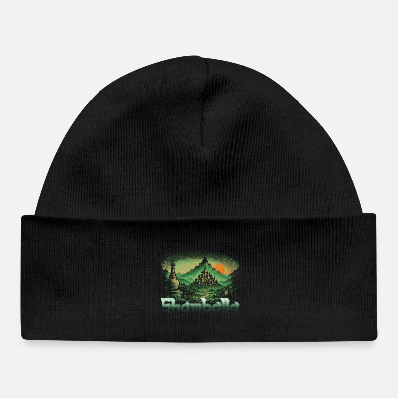 Coucher de soleil de Shamballa - Bonnet bébé bio - noir