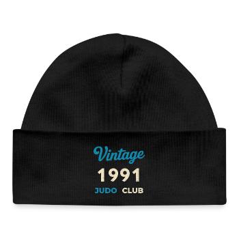 Vintage 1991 Judo Club Retro Birth Year Gift - Baby Organic Beanie - black - Front