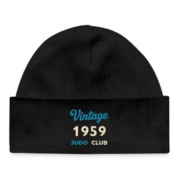 Vintage 1959 Judo Club Retro Birth Year Gift - Baby Organic Beanie - black - Front