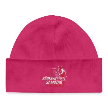 Changement de roue samedi Équipe 1 - Bonnet bébé bio - hot pink - Devant