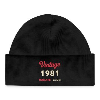 Vintage 1981 – Année de naissance rétro du Karate Club - Bonnet bébé bio - noir - Devant