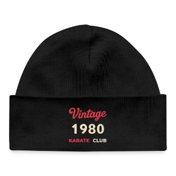 Vintage 1980 – Année de naissance rétro du Karate Club - Bonnet bébé bio - noir - Devant