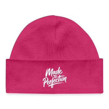 Fait à la perfection mûri à la perfection parfait - Bonnet bébé bio - hot pink - Devant