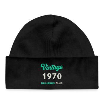 Vintage 1970 – Billiards Club Retro Geburtsjahr - Baby Organic Mütze - Schwarz - Vorne
