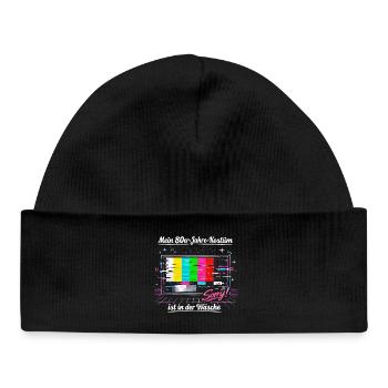 Image d’essai costume des années 80 Carnaval drôle rétro - Bonnet bébé bio - noir - Devant