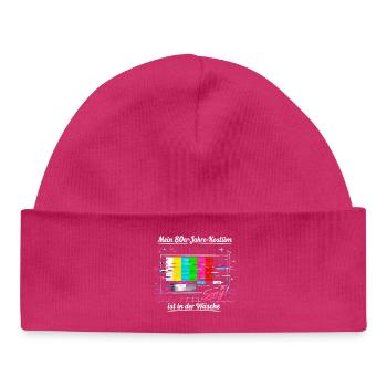 Image d’essai costume des années 80 Carnaval drôle rétro - Bonnet bébé bio - hot pink - Devant