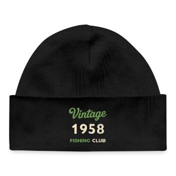 Vintage 1958 – Fishing Club Retro Birth Year - Baby Organic Beanie - black - Front