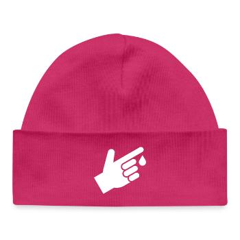 Blood test, blood drops - Baby Organic Beanie - hot pink - Front