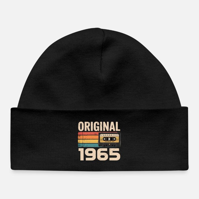 Original 1965 Vintage 1965 Rétro Anniversaire - Bonnet bébé bio - noir