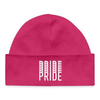 La typographie de la fierté dans les clusters de couleurs - Bonnet bébé bio - hot pink - Devant