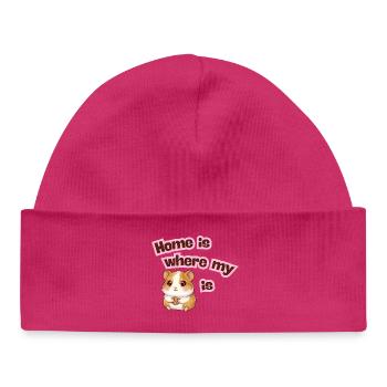 Home is where my Meerli is - Baby Organic Beanie - hot pink - Front