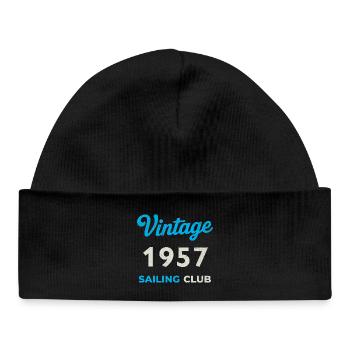 Vintage 1957 – Sailing Club Retro Year of Birth - Baby Organic Beanie - black - Front