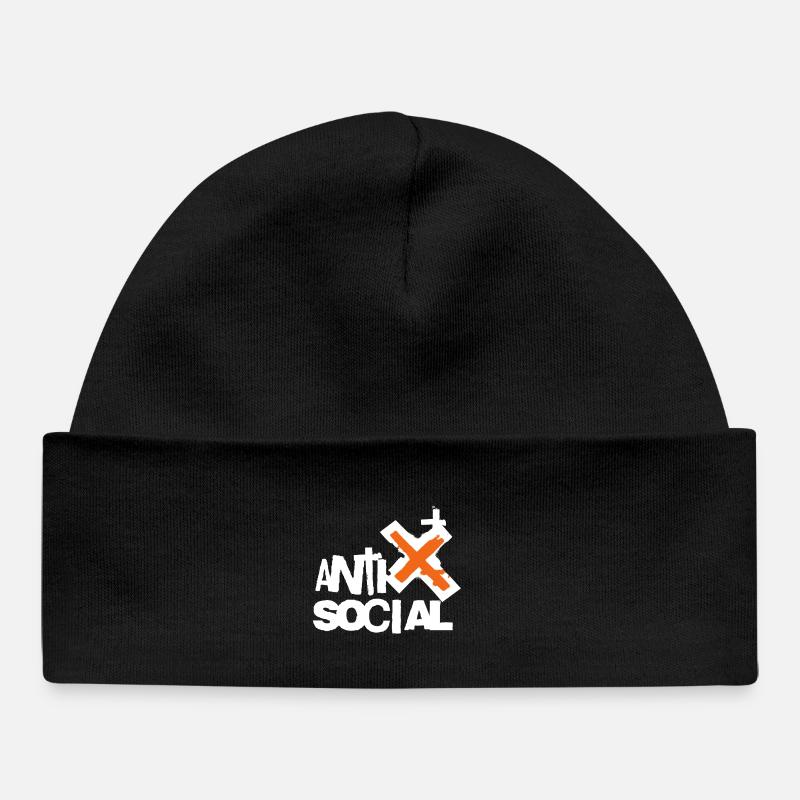 Logo d’art de rue antisocial - Bonnet bébé bio - noir