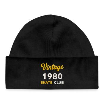 Vintage 1980 Skate Club Retro Geburtsjahr Geschenk - Baby Organic Mütze - Schwarz - Vorne