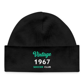 Vintage 1967 – Soccer Club Retro Geburtsjahr - Baby Organic Mütze - Schwarz - Vorne