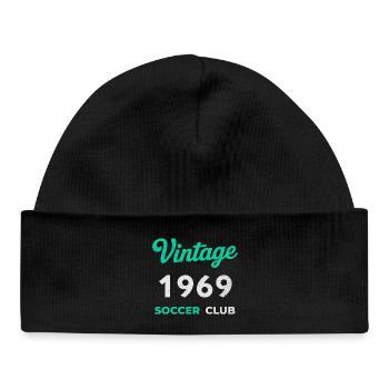 Vintage 1969 – Soccer Club Retro Geburtsjahr - Baby Organic Mütze - Schwarz - Vorne
