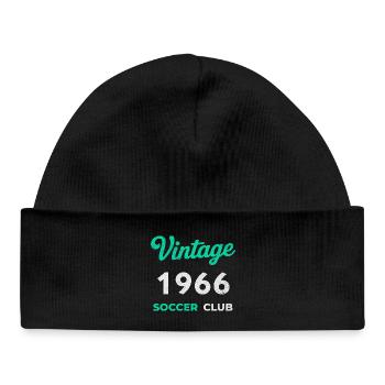Vintage 1966 – Soccer Club Retro Geburtsjahr - Baby Organic Mütze - Schwarz - Vorne