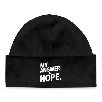 Ma réponse est non, sarcasme drôle, je dis pour - Bonnet bébé bio - noir - Devant