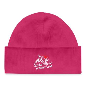 Berglandschaft Sonnenaufgang Weniger Sorgen - Baby Organic Mütze - hot Pink - Vorne