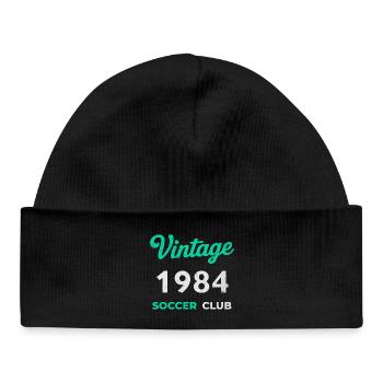 Vintage 1984 – Soccer Club Retro Geburtsjahr - Baby Organic Mütze - Schwarz - Vorne