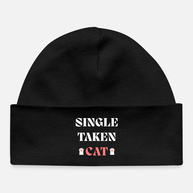 Chat unique pris pour la Saint-Valentin - Bonnet bébé bio - noir