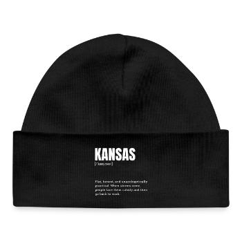 Résilience du Kansas dans la typographie audacieuse - Bonnet bébé bio - noir - Devant