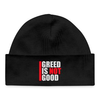 Greed Is Not Good Anti-Capitalism Statement Protest - Baby Organic Beanie - black - Front
