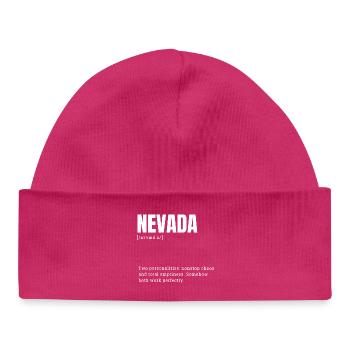 Dualité du Nevada : Typographie audacieuse Imprimé - Bonnet bébé bio - hot pink - Devant