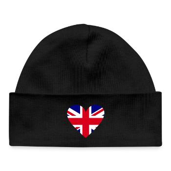 Herzflagge Großbritannien - Baby Organic Mütze - Schwarz - Vorne