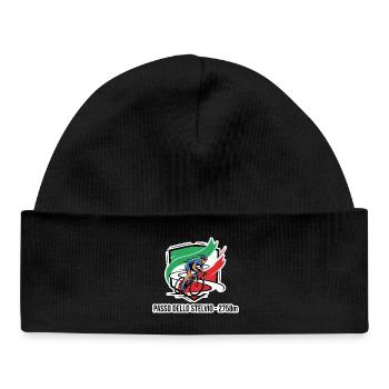 Insigne du Cavalier Passo Dello Stelvio 2758 m - Bonnet bébé bio - noir - Devant