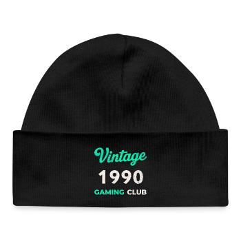 Vintage 1990 – Gaming Club Retro Birth Year - Baby Organic Beanie - black - Front