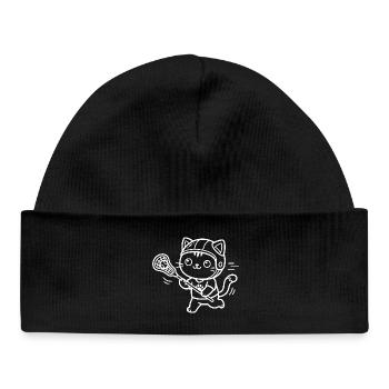 Lacrosse Kawaii Cat - Baby Organic Beanie - black - Front