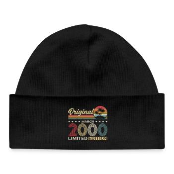 26. Geburtstag Geschenk Mann Frau März 2000 - Baby Organic Mütze - Schwarz - Vorne
